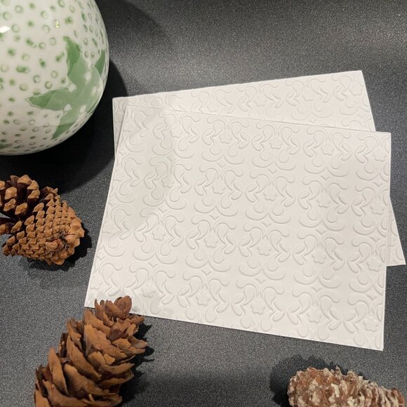 Snow Flowers Embossed Holiday Cards, White Holiday Cards Set, Handmade Elegant G - Picture 4 of 6